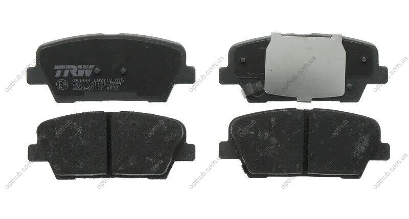 Колодка гальм. диск. HYUNDAI SANTA FE задн. (вир-во) TRW GDB3499 (фото 1)