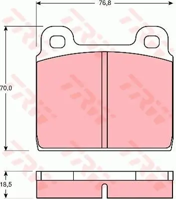 Комплект гальмівних колодок передн, MERCEDES /8 (W114), /8 (W115) VW TRANSPORTER T2, TRANSPORTER T3 1.6-2.5 01.68-07.92 TRW GDB407 (фото 1)