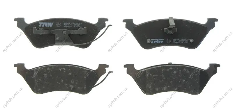 Комплект гальмівних колодок задн, CHRYSLER RAM VAN, VOYAGER IV DODGE CARAVAN JEEP CHEROKEE 2.4-3.8 02.00-07.09 TRW GDB4130 (фото 1)