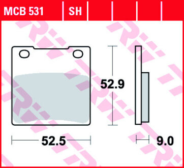 Комплект гальмівних колодок TRW MCB531