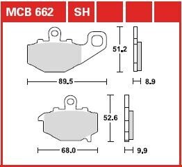 Комплект гальмівних колодок TRW MCB662