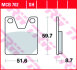 Комплект гальмівних колодок TRW MCB702 (фото 2)