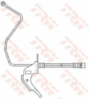 Гальмівний шланг гнучкий задн лів (довжина 330мм, M10x1) OPEL ASTRA F, ASTRA G, ASTRA G CLASSIC, ASTRA H, ASTRA H CLASSIC, ASTRA H GTC, COMBO, COMBO TOUR 1.2-2.2D 09.91- TRW PHD563