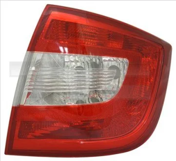 Ліхтар задній прав (P21/4W/P21W/PY21W/W3W, колір скла червон) SKODA RAPID Ліфтбек 07.12-03.22 TYC 11-14277-01-2