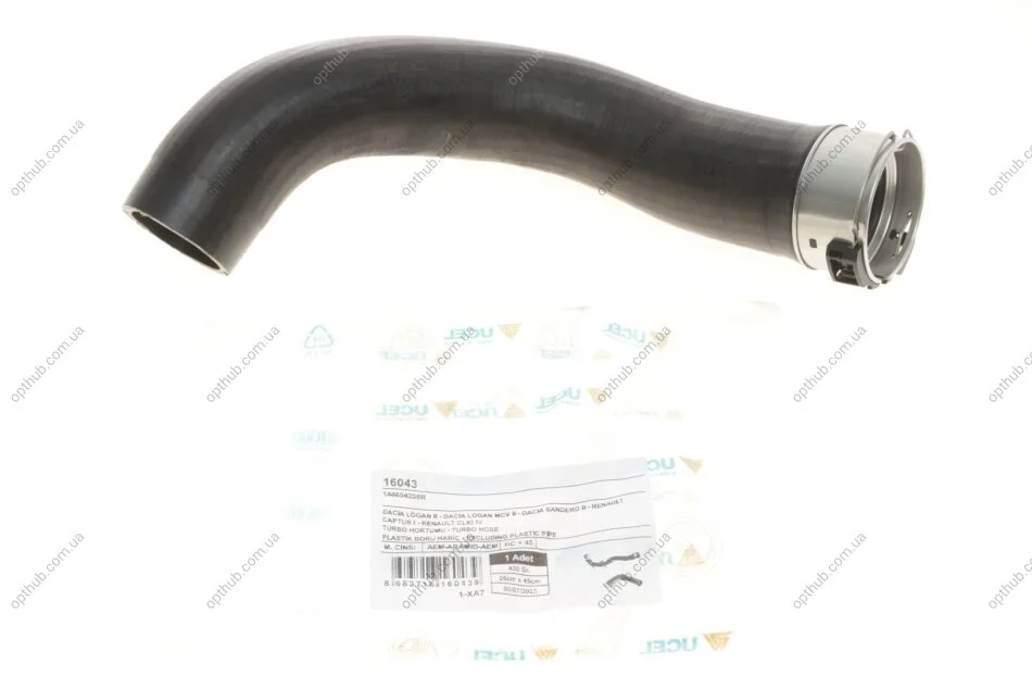 Патрубок інтеркулера (R) Renault Clio IV 0.9 TCe 12- UCEL (opt-om) UC-EL 16043 (фото 1)