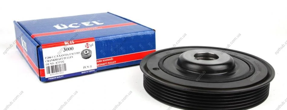 Шків колінвалу Citroen Berlingo/Jumpy/Peugeot Expert 1.9D/2.0HDI 98- (6PK) UCEL UA63 UC-EL 3000 (фото 1)