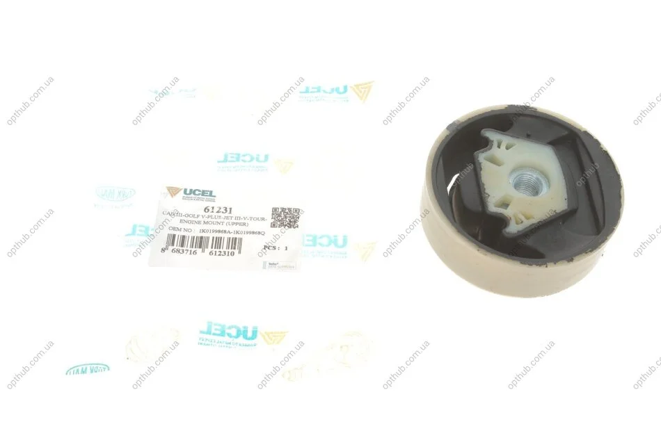 Подушка двигуна (верхня) VW Golf V/VI/Caddy III 1.2-2.0TDI 03- (з різьбою) UCEL UA63 UC-EL 61231 (фото 1)