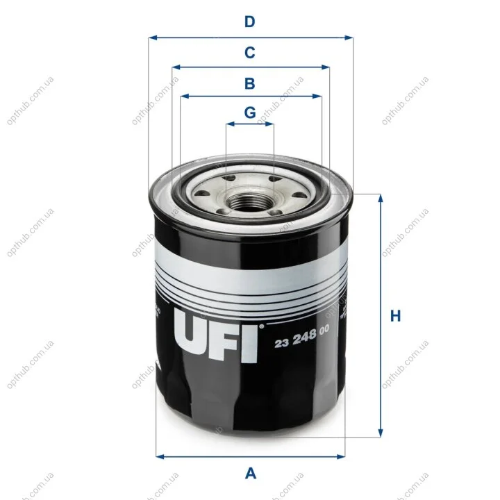 Фільтр масляний TOYOTA, VOLKSWAGEN UFI 23.248.00 (фото 1)