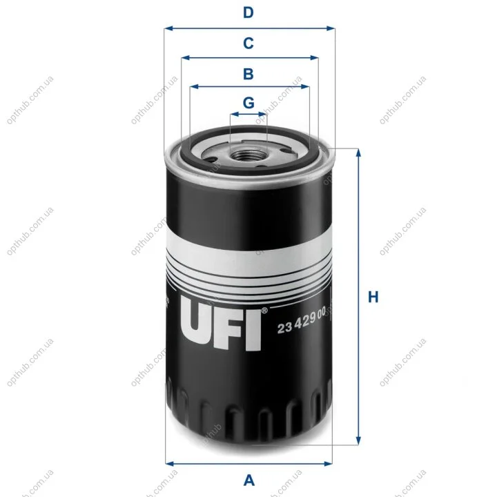 Фільтр масляний FORD, SEAT, VOLKSWAGEN -ua UFI 23.429.00 (фото 1)