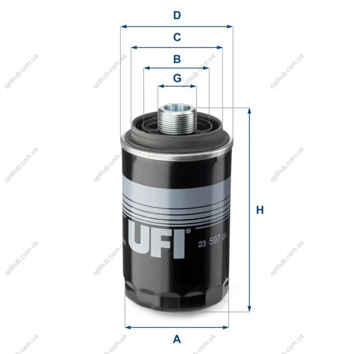 Фільтр масляний VOLKSWAGEN -ua UFI 23.597.00 (фото 1)