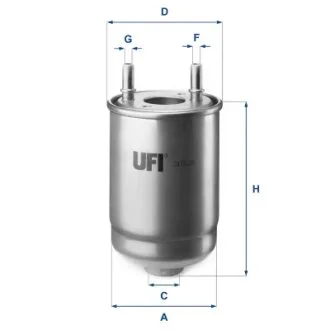 Фільтр паливний RENAULT 1.5DCI 03/12-> -ua UFI 24.186.00