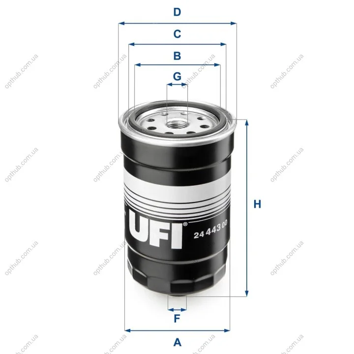 Фильтр топливный HYUNDAI, KIA UFI 24.443.00 (фото 1)