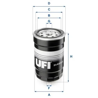 Фільтр паливний HYUNDAI, KIA -ua UFI 24.443.00
