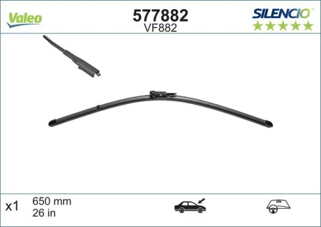 Щітка склоочисника БЕСКАРКАСНЫЙ SILENCIO® / 650 MM / VF882 -ua Valeo 577882