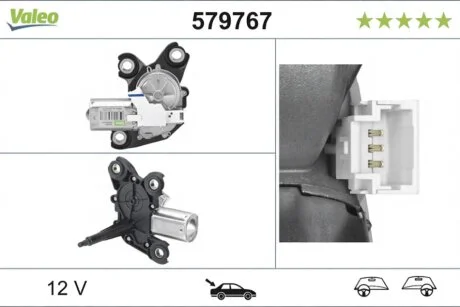Двигун склоочисника REAR / CITROEN BERLINGO 1.6 DIESEL 3/2012->/ -ua Valeo 579767