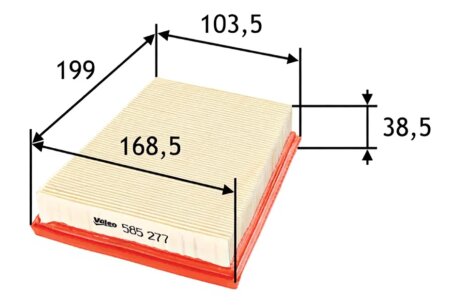 Фільтр повітряний FORD FUSION 1.6 PETROL/FUEL 6/2002->9/2005 -ua Valeo 585277