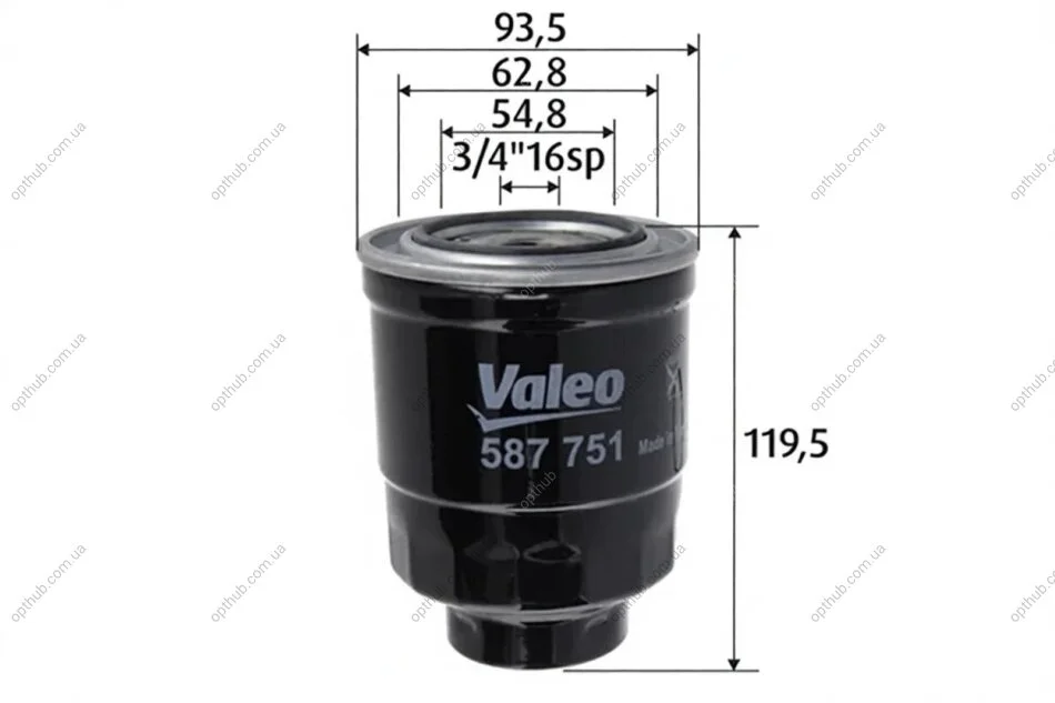 Фільтр паливний DIESEL FUEL FILTERS -ua Valeo 587751 (фото 1)