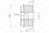 Шків генератора FORD C-MAX, FIESTA, FIESTA IV, FOCUS C-MAX, FOCUS I, FOCUS II, GALAXY II, MONDEO IV, S-MAX, TOURNEO CONNECT, TRANSIT CONNECT 1.8D 10.98-06.15 Valeo 588042 (фото 2)