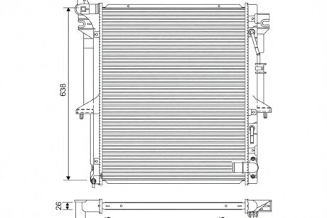 Радіатор охолоджування MITSUBISHI L200 2.5 DI-D 4WD (11/05>) -ua Valeo 701585