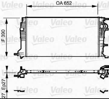 Радіатор двигуна RENAULT FLUENCE, GRAND SCENIC III, MEGANE, MEGANE III, SCENIC III 1.6ALK-2.0D 11.08- Valeo 735182