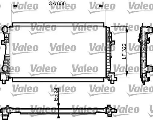 Радіатор двигуна AUDI A3, Q2 SEAT ATECA, LEON, LEON SC, LEON ST SKODA OCTAVIA III, YETI VW GOLF ALLTRACK VII, GOLF SPORTSVAN VII, GOLF VII, TOURAN, T-ROC 1.0/1.2/1.6D 08.12- Valeo 735557 (фото 1)