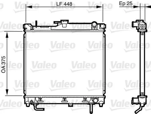 Радіатор двигуна (акпп) SUZUKI JIMNY 1.3 09.98- Valeo 735578 (фото 1)