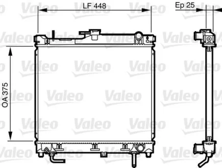 Радіатор двигуна (акпп) SUZUKI JIMNY 1.3 09.98- Valeo 735578