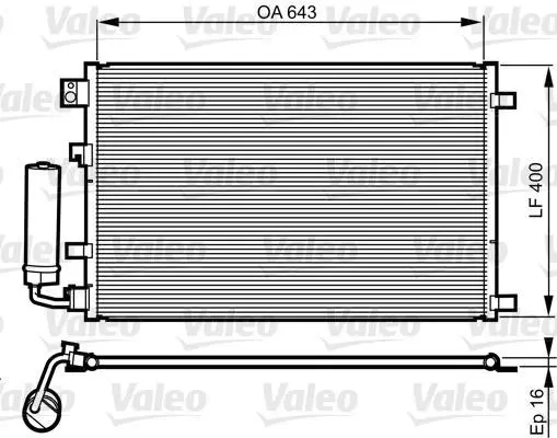 Радіатор кондиціонера (з осушувачем) NISSAN QASHQAI +2, QASHQAI I 1.6/1.6LPG/2.0 02.07-07.14 Valeo 814008 (фото 1)