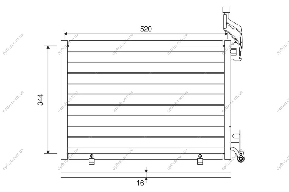 Конденсер кондиціонера FORD B-MAX (10/2012>), FIESTA VI/VAN (2/2010>), T3JB(C16DS0X) -ua Valeo 814075 (фото 1)