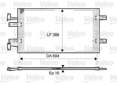 Радіатор кондиціонера NISSAN PRIMASTAR OPEL VIVARO A RENAULT TRAFIC II 2.0D/2.5D 01.06- Valeo 814171
