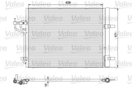 VALEO Конденсер кондиціонера C-Max (2010>), Focus (2011>), Grand C-Max C-Max (2010>), Focus (Valeo 814390