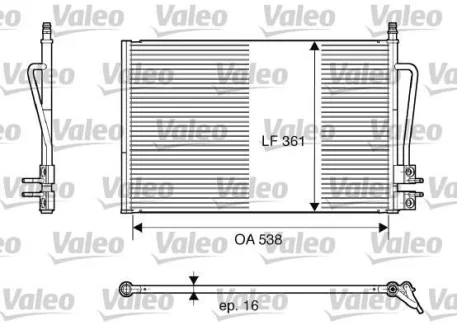 Радіатор кондиціонера FORD FIESTA V, FUSION 1.25-2.0 11.01-12.12 Valeo 817664