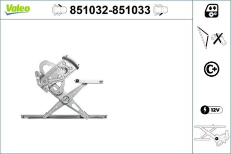 Склопідйомник FRONT LEFT / RENAULT MEGANE 2.0 PETROL/FUEL 6/2009->7/2012 -ua Valeo 851032