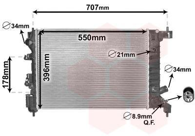 Радіатор охолодження CHEVROLET AVEO 6/11 > 14 Van Wezel 08002047