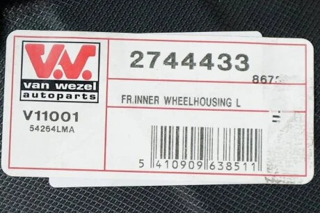 Підкрилок передній лівий MAZDA 3 (вир-во) Van Wezel 2744433