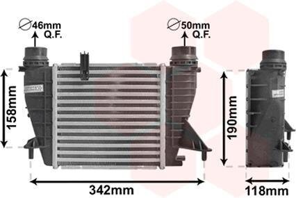 Інтеркулер RENAULT Clio 1.5D 10- (вироб-во) Van Wezel 43004553