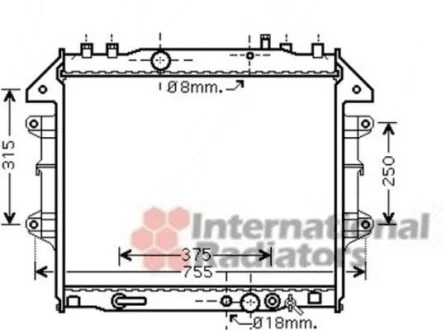 Радиатор охлаждения TOYOTA HI-LUX VII (AN10, AN20) (05-) (пр-во) Van Wezel 53002496