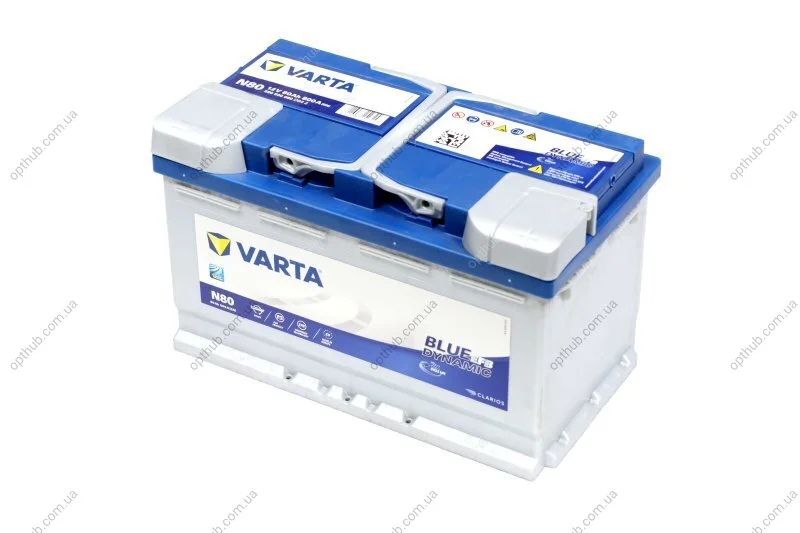 Акумулятор 80Ah-12v BD EFB (315х175х190), R, EN800 VARTA 580 500 080 (фото 1)