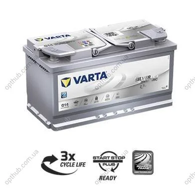 Акумулятор 95Ah-12v Silver Dynamic AGM (G14) (353х175х190), R, EN850 VARTA 595 901 085 (фото 1)