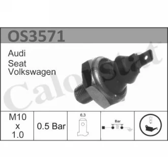 Датчик давления масла SKODA FABIA (6Y2, 6Y5), OCTAVIA (1U2, 1U5); VW GOLF IV (1J1, 1J5), POLO (6N1), POLO Vernet OS3571