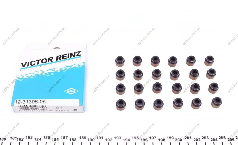 Комплект сальників клапанів IN/EX (SET) BMW M52, MB/OPEL X25XE/VAG BHK/BDW/FORD (24 PCS) 6MM VICTOR REINZ 12-31306-05 (фото 1)