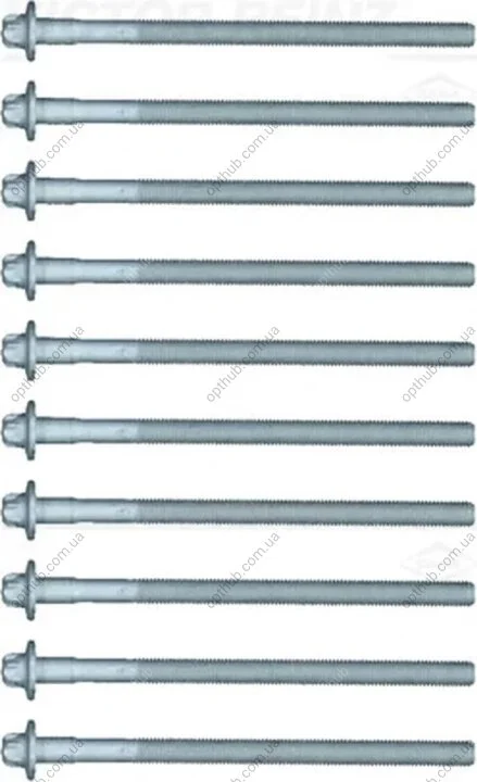 Комплект болтов с головкой системы TORX из черного металла VICTOR REINZ 14-32214-01 (фото 1)