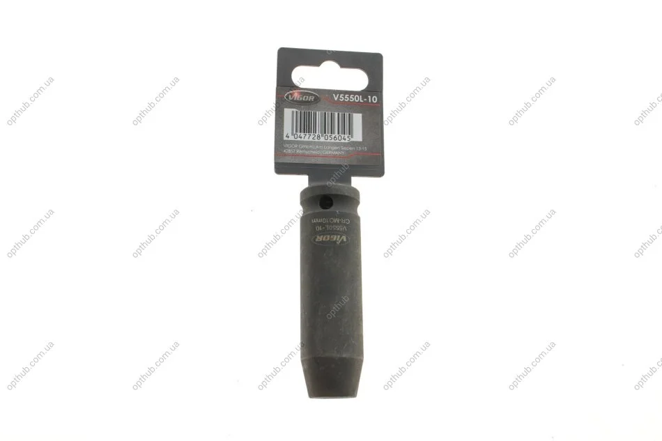Головка ударна HEX (1/2"", 10 mm) довга (opt-om) VIGOR V5550L-10 (фото 1)