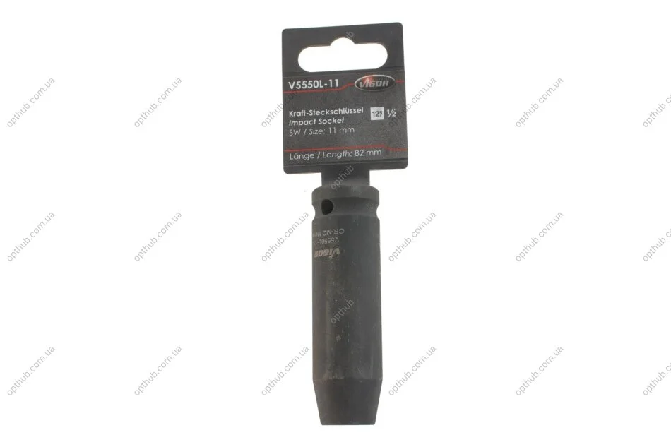 Головка ударна HEX (1/2"", 11 mm) довга (opt-om) VIGOR V5550L-11 (фото 1)