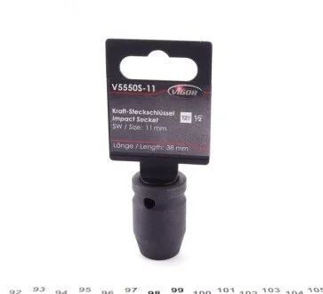 Головка ударна HEX (1/2"", 11 mm) коротка (opt-om) VIGOR V5550S-11