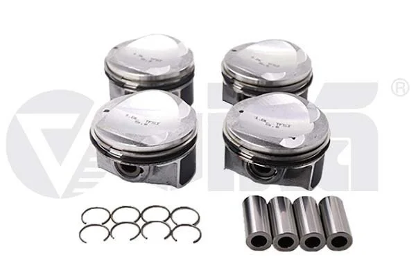 Комплект поршнів з кільцями та пальцями (4шт) Audi A3, A5,A7/Seat Leon 1.8 (13-) VIKA Vika 11071702101 (фото 1)