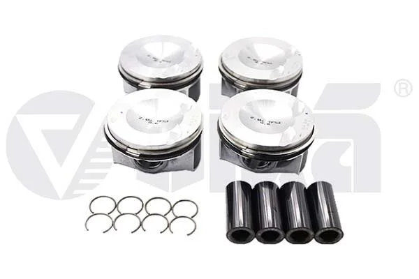 Комплект поршнів з кільцями та пальцями (4шт) Audi A3, TT/VW Golf VII/Skoda Octavia 2.0 (13-) VIKA Vika 11071702501 (фото 1)
