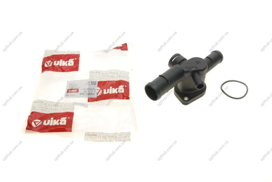 Фланець системи охолодження Skoda Octavia (04-13) / VW Golf (04-), Jetta (06-), Polo (04-06) / Audi A3 (04-08) VIKA Vika 11210434201 (фото 1)