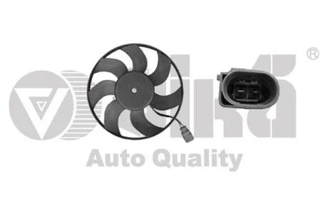 Вентилятор радіатора 150W (малий) Skoda Fabia (06-14), Octavia (04-13) / VW Golf (97-05,07-14) / Seat Ibiza (02-09) VIKA Vika 99590332401