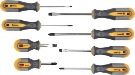 Набор отверток, 8 ПР., ШЛИЦОВЫЕ SL6.5 X 38, SL3 X 75, SL5.5 X 75, SL6.5 X 100 ММ, КРЕСТНЫЕ PH2 X 38, PH0 Vorel 60782